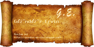 Göndör Ervin névjegykártya