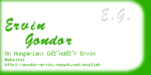 ervin gondor business card
