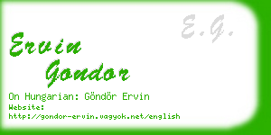ervin gondor business card